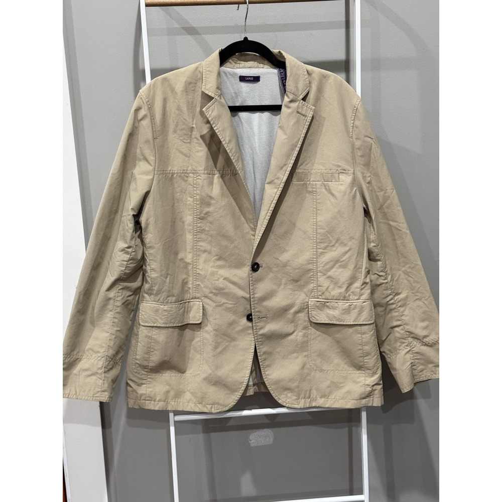 American Rag Men's Beige Jacket L Cotton Nylon Blend